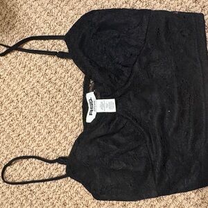 RSQ Black Lace Crop Top